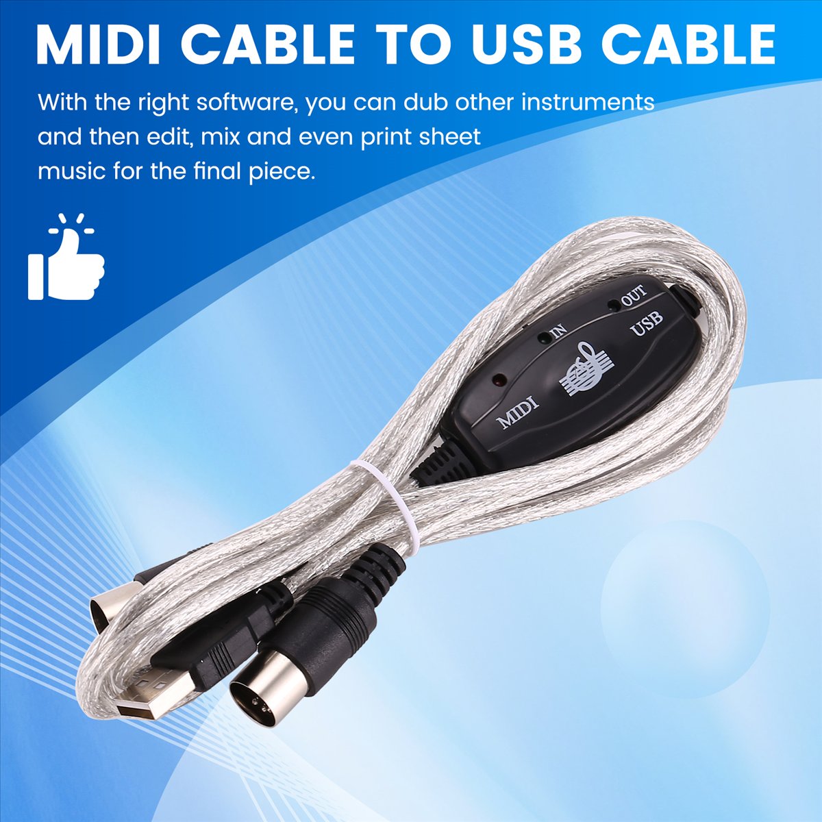 Audio Music Editing - Cable Convertidor USB a MIDI de