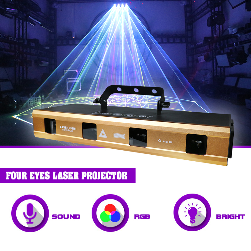 Audio Music Dj - Sunart-proyector láser de 4 ojos, iluminación