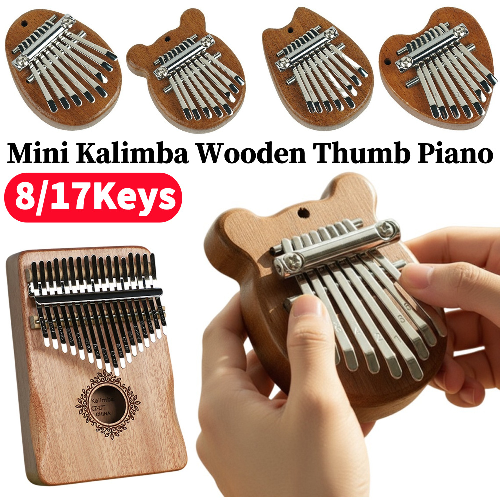Kalimba Thumb Piano - Mini Kalimba de Madera de 8/17