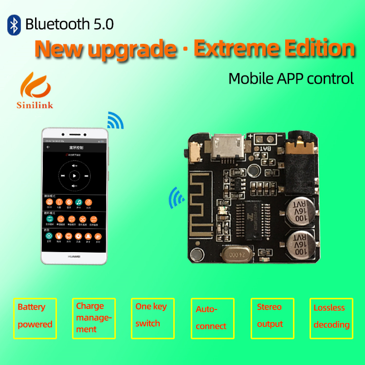 Audio Music Player App - Placa de Audio Bluetooth-5.0 MP3 TZT