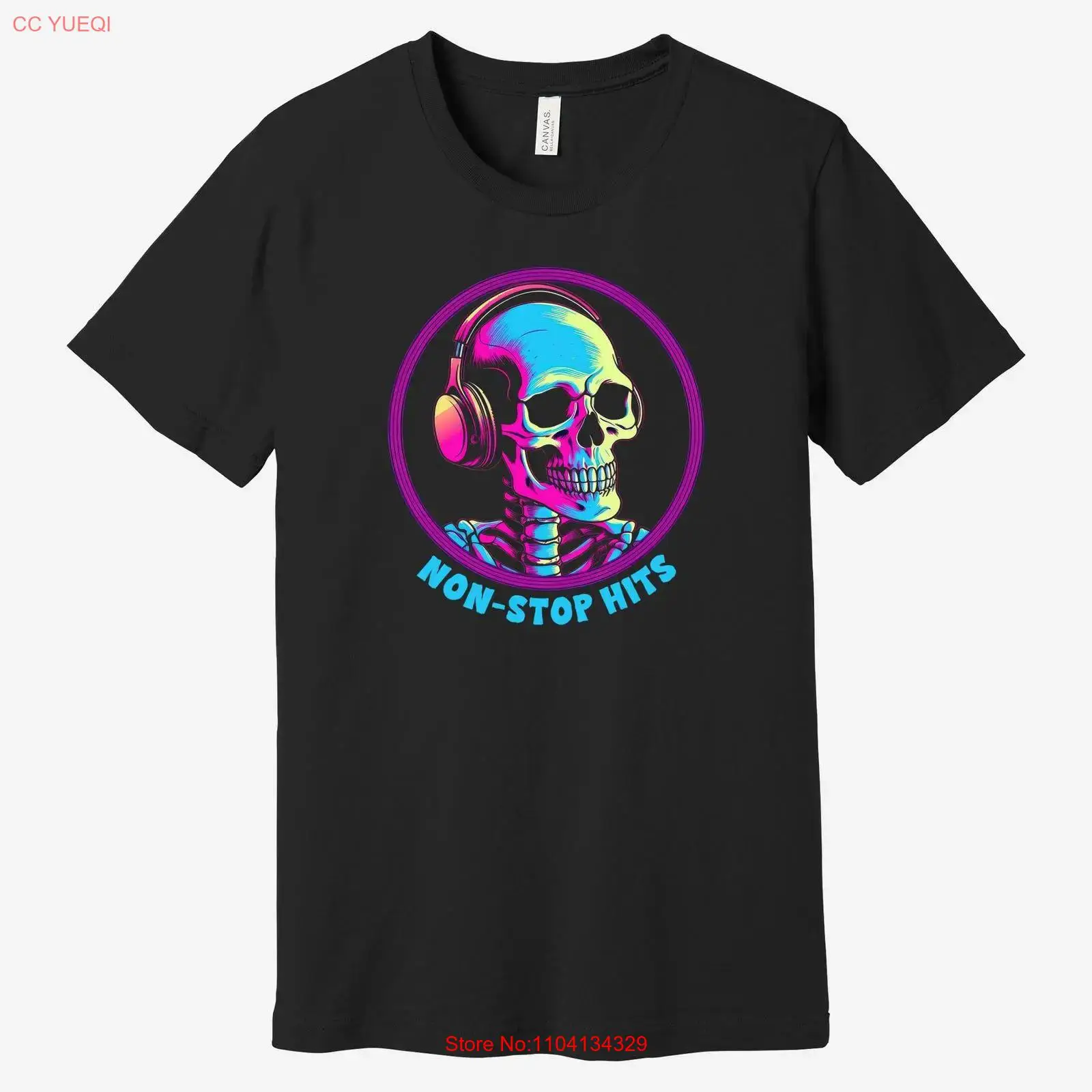 Audio Music Dj - Camiseta con estampado de calavera y