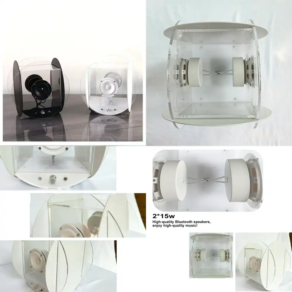 Audio Music Sound - Altavoz Bluetooth Transparente Azul de 15