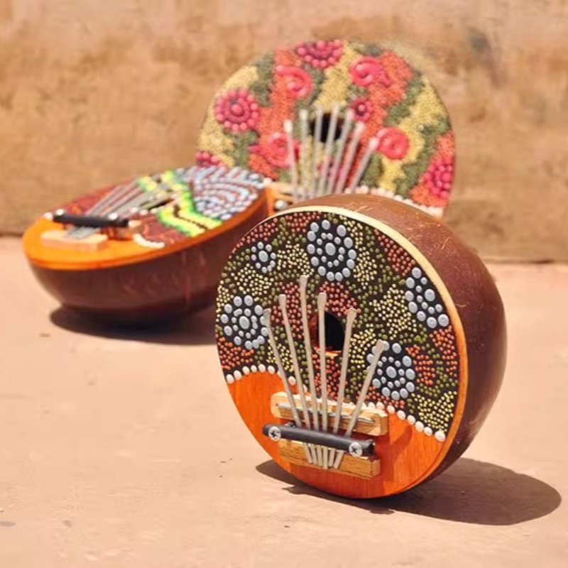 Kalimba Thumb Piano - Kalimba de cáscara de coco, 7