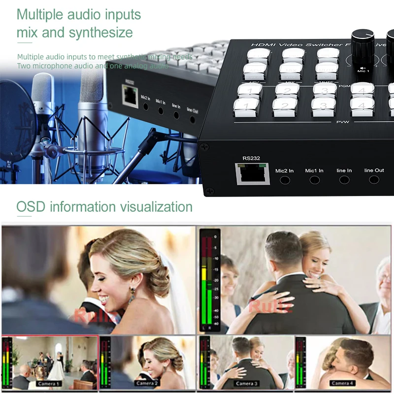 Mezclador de Video HDMI de 4 C - Audio Mixer 4 Channel reseña y precio