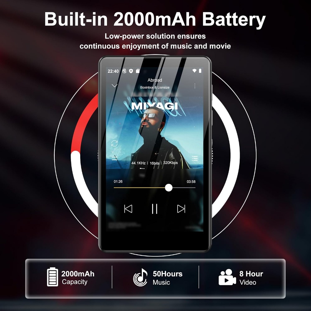 Reproductor MP3 de 80 GB con B - Audio Music Player App reseña y precio