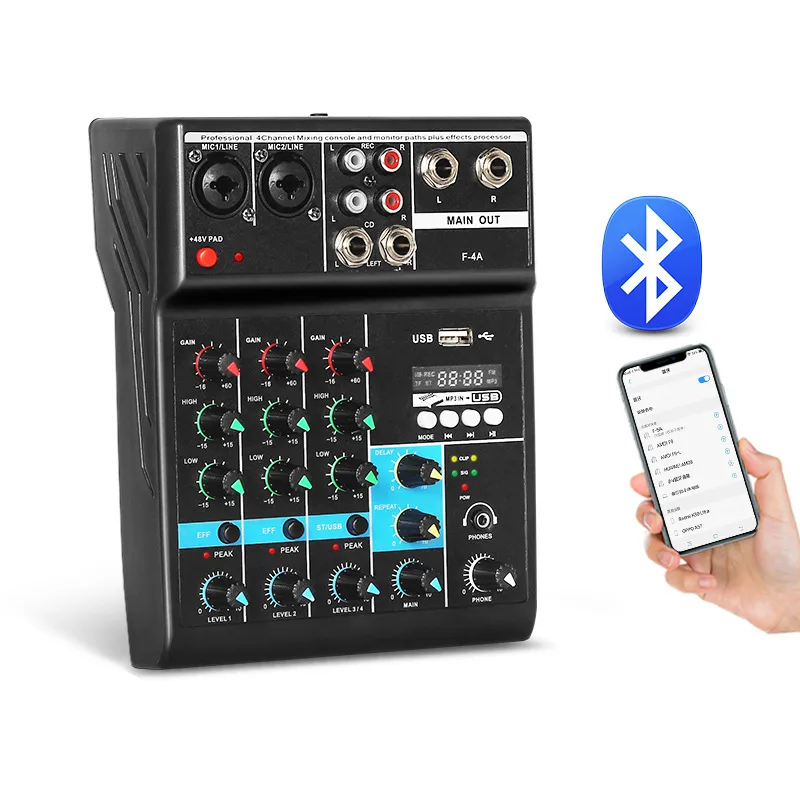 Consola mezcladora de audio pr - Audio Mixer 4 Channel reseña y precio
