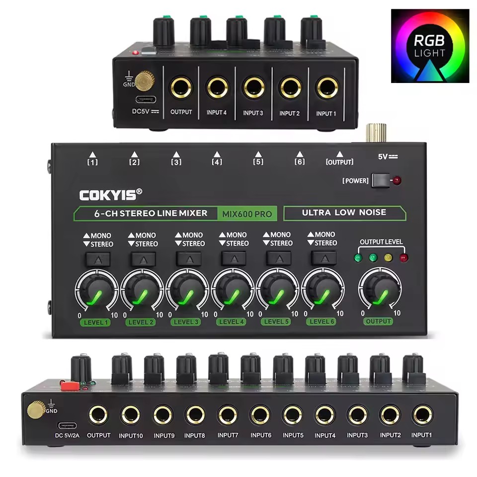 Mezclador de línea estéreo de  - Audio Mixer 4 Channel reseña y precio