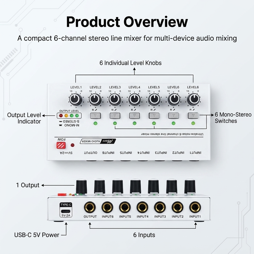 Mezclador de Sonido Portátil d - Audio Mixer 4 Channel reseña y precio