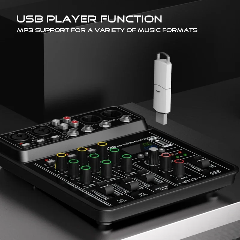 Mezclador de Audio con Interfa - Audio Mixer 4 Channel reseña y precio