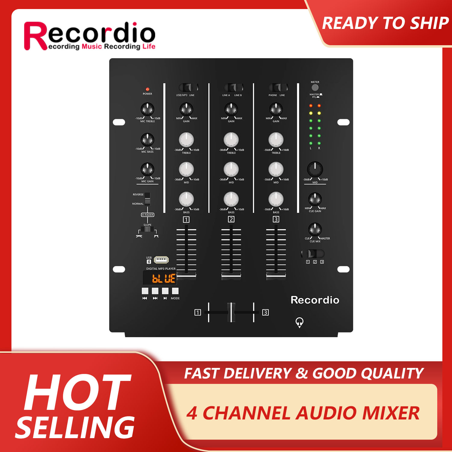 Mezclador estéreo de Audio pro - Audio Mixer 4 Channel reseña y precio