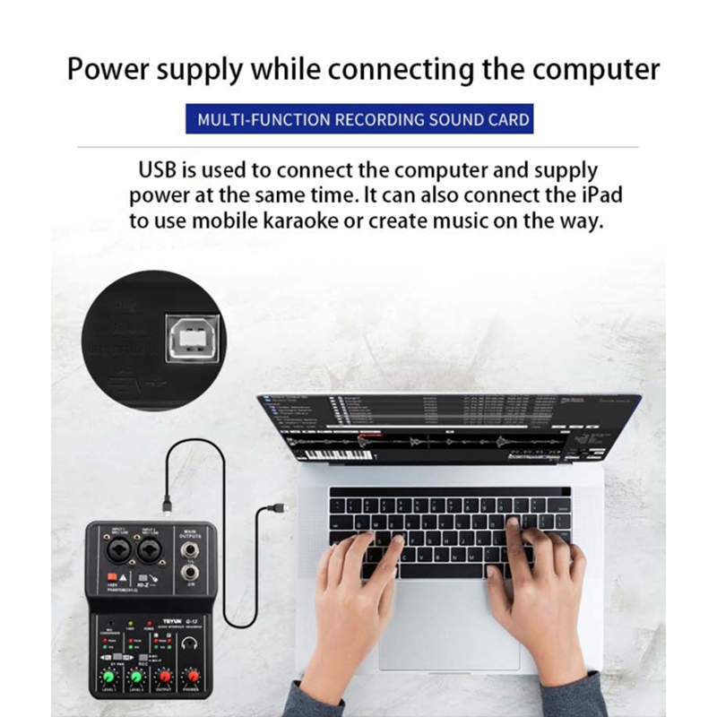 Tarjeta de sonido Q-12, mezcla - Audio Mixer 4 Channel reseña y precio