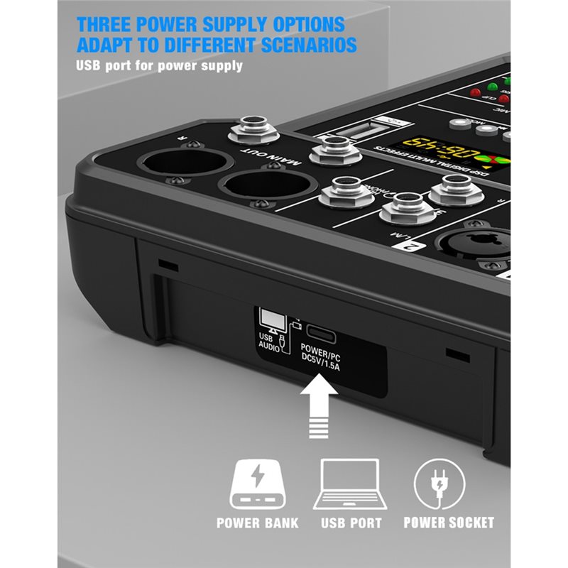 Reproductor USB/MP3 para karao - Audio Mixer 4 Channel reseña y precio
